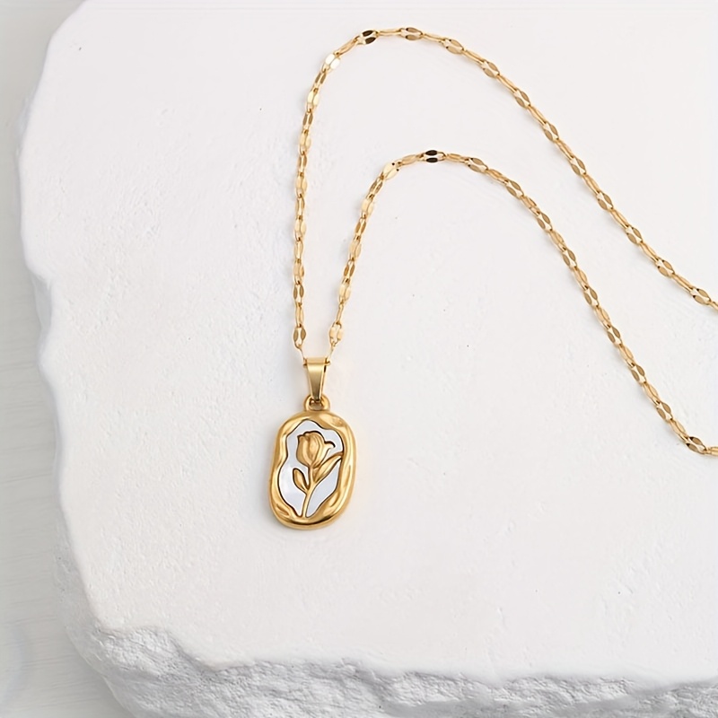Women's Stainless Steel Rose Collarbone Chain Necklace